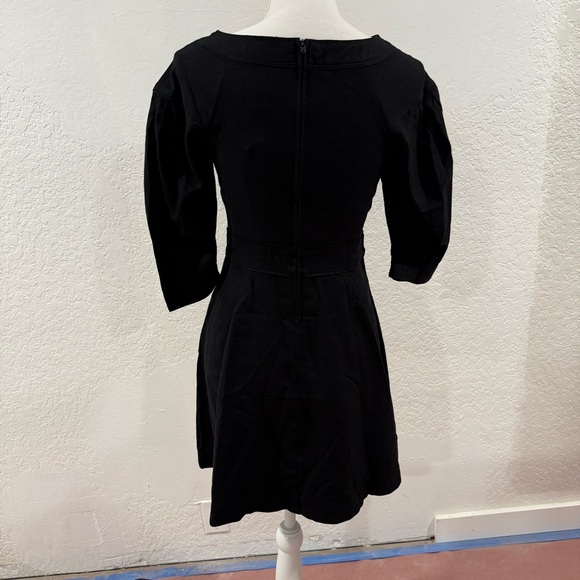 Banana Republic Linen Blend Classic Black Mini Dress Size OP Minimalist Preppy - Picture 3 of 11